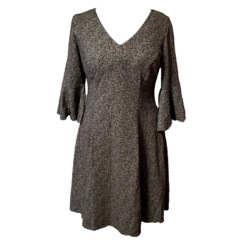 Lane Bryant V-neck Grey Mini Skater Dress